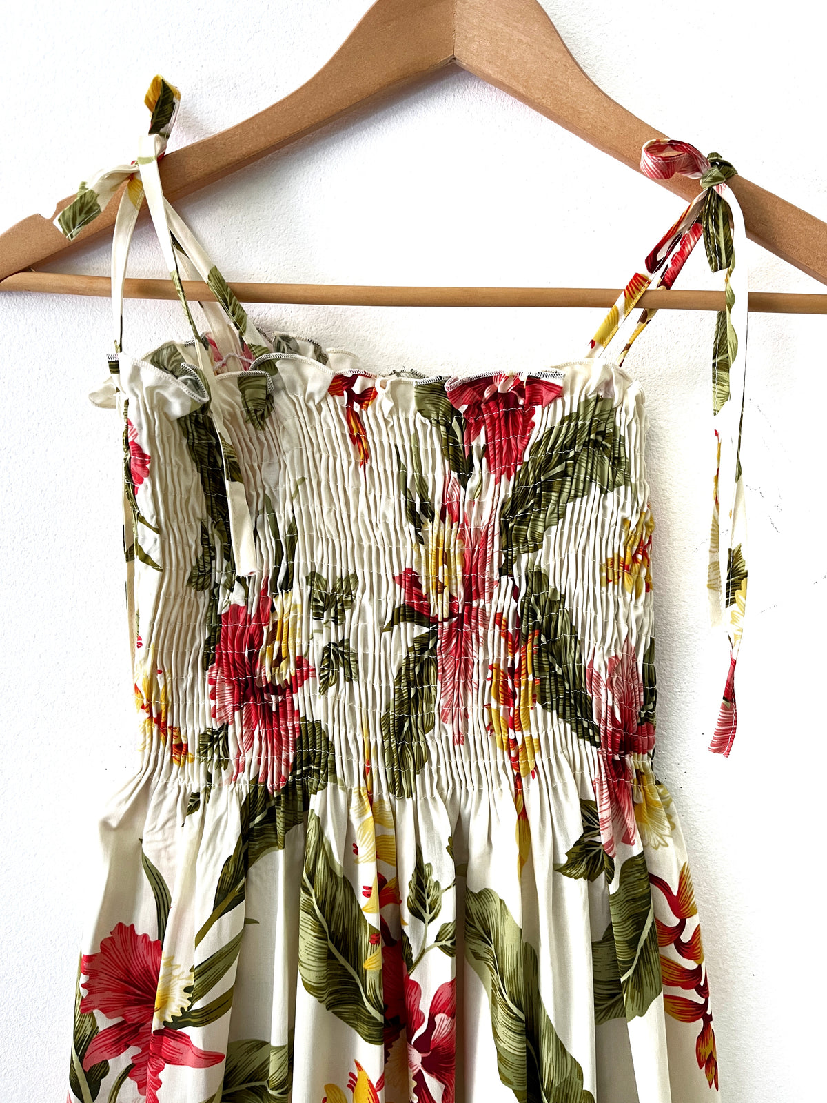 Women's Beige Hibiscus Heaven Maxi Sundress