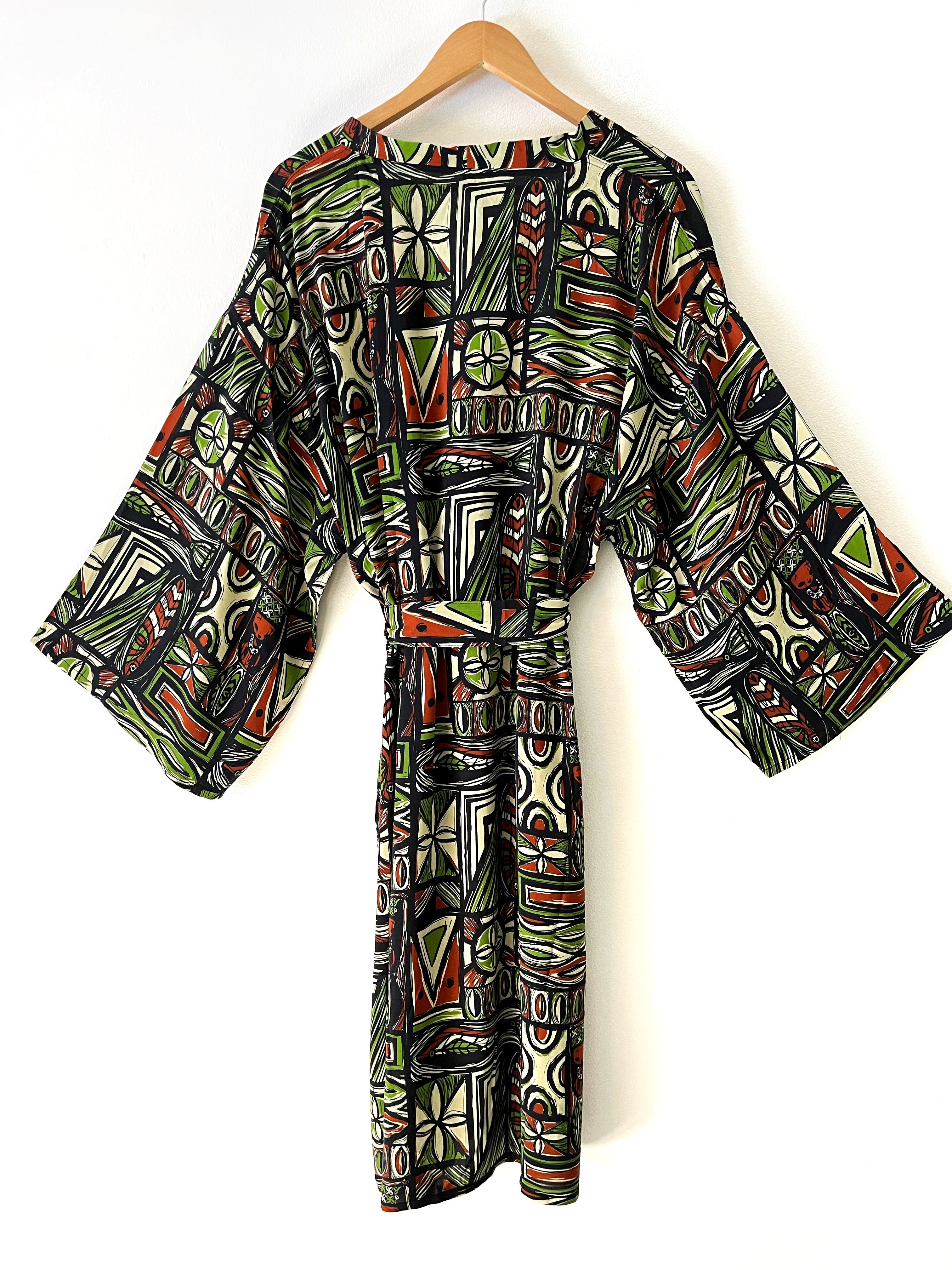 "Tiki Garden" Kimono Robe