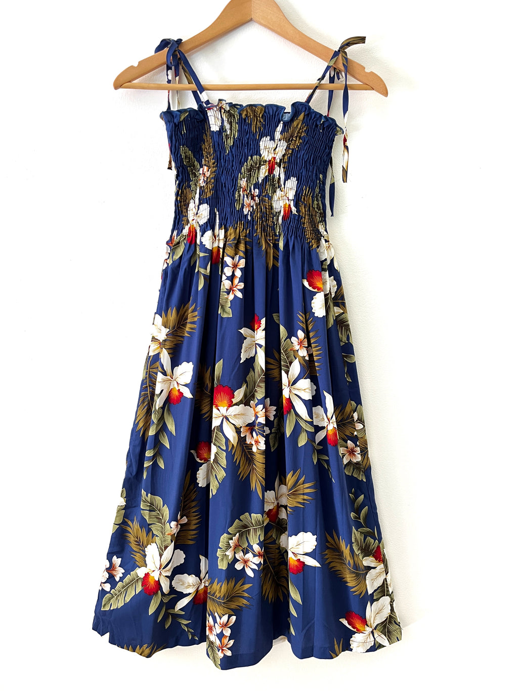 Women's Navy Blue Orchid Garden Short Sundress