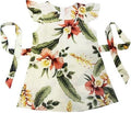 Girls' Beige Hibiscus Heaven Ruffle Dress