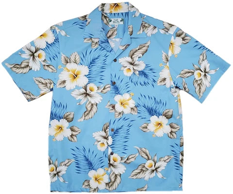 Men's Light Blue Hibiscus Breeze Shirt