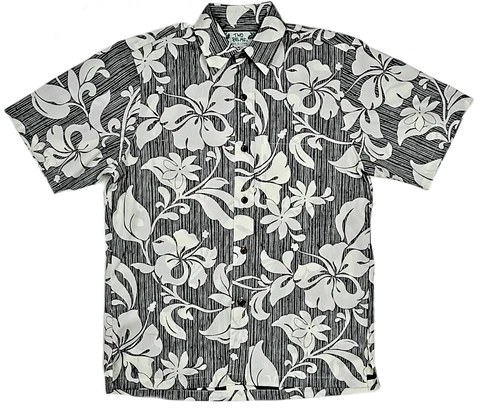 Men's Black Happy Hibiscus Shirt