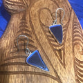 Island jewelry cobalt blue beach glass earrings with stirling silver setting | Aloha Products USA