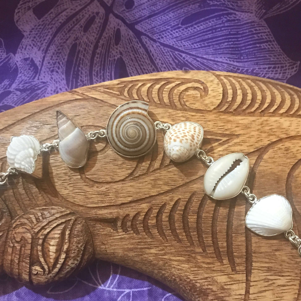 Island jewelry multi-shell bracelet set on stirling silver | Aloha Products USA