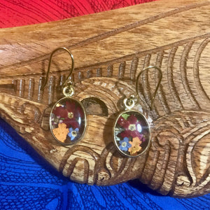 Island jewelry mini flower bouquet resin earrings set on alchemia gold | Aloha Products USA