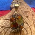 Island jewelry miniature flower bouquet resin pendant necklace with alchemia gold setting | Aloha Products USA