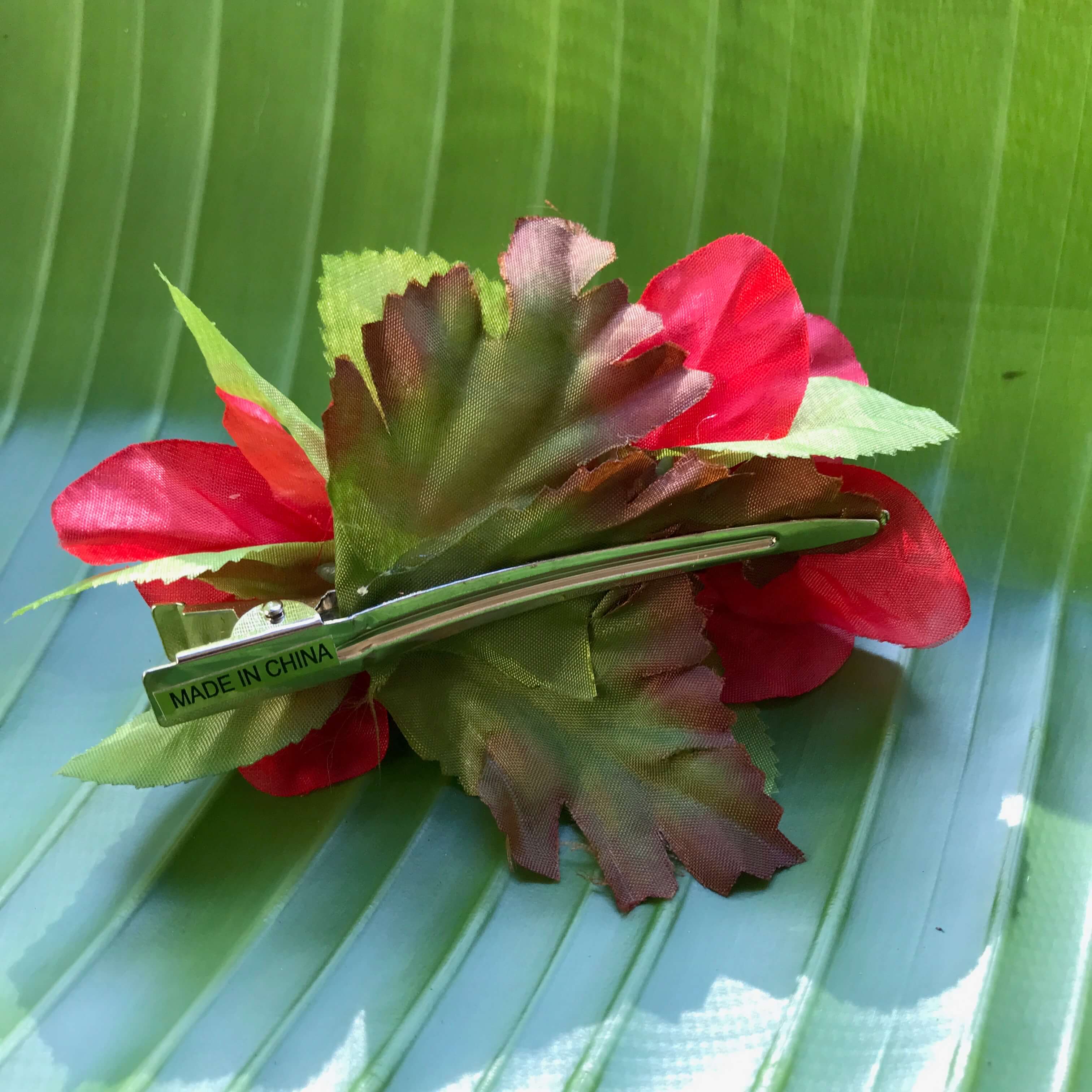 Back view of a red bougainvillea flower clip