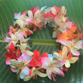 Hawaiian silk  head lei with colorful  rainbow lily flowers | Aloha Products USA