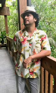 Mens Hawaiian rayon shirt in hibiscus heaven | Aloha Products USA