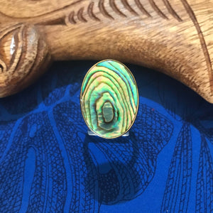 Island jewelry natural abalone ring with an oval shape | Aloha Products USA