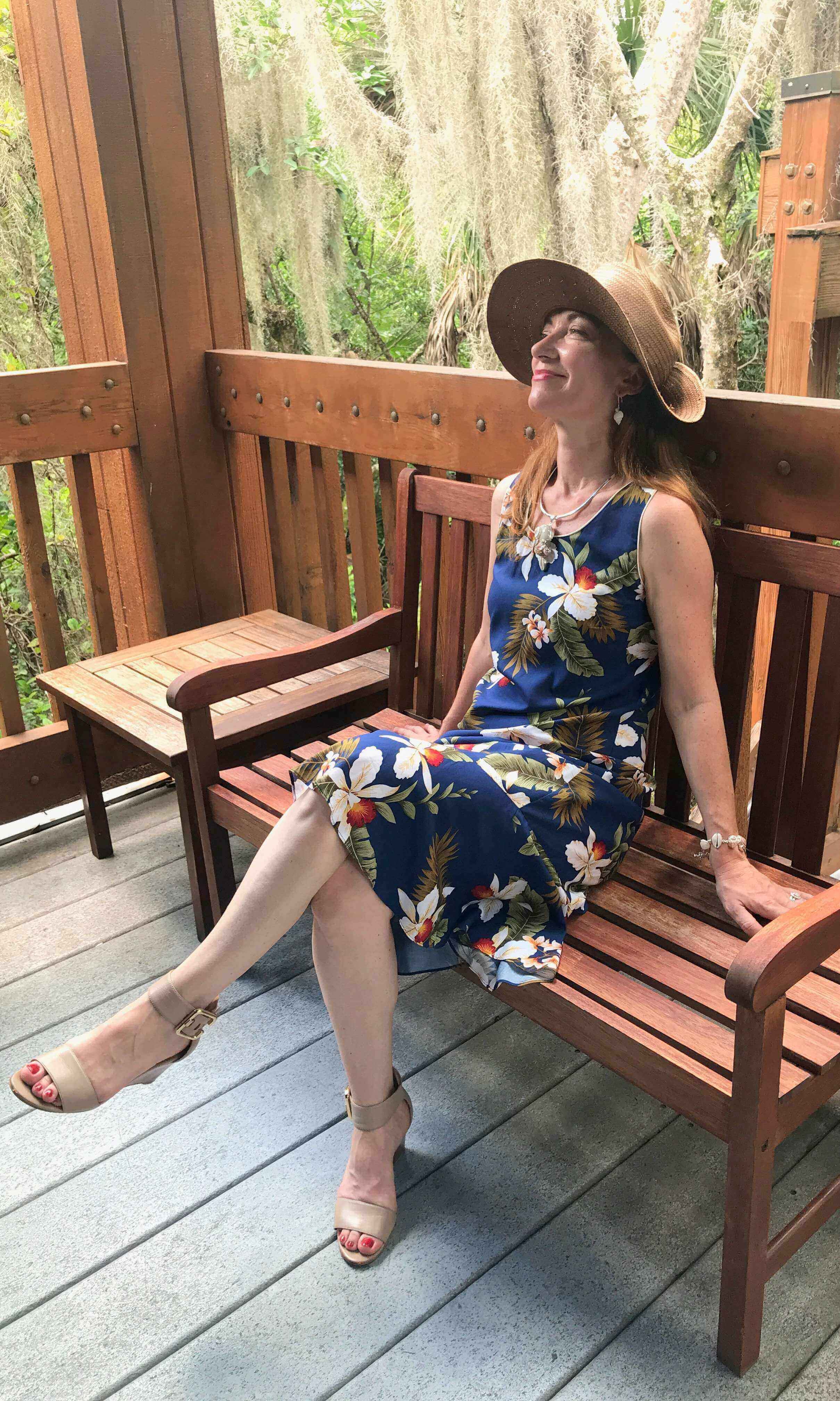 Hawaiian Blue Orchid Midi Dress - Matching Couple - Luau Leslie Shop Hawaiian Blue Orchid Midi Dress - Matching Couple - Luau Leslie Shop
